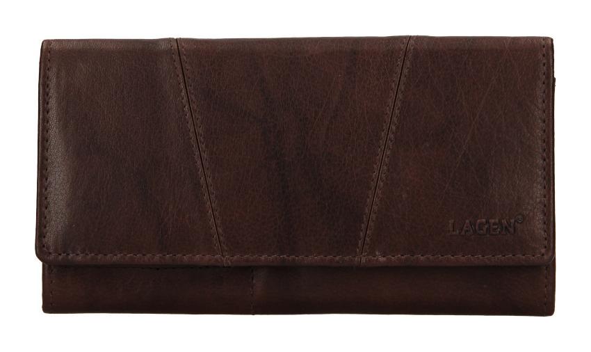 Dámská kožená peněženka Lagen PWL-388 Dark Brown