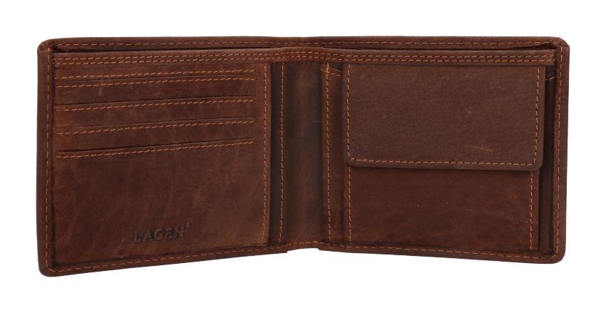 Pánská kožená peněženka Lagen 66-3701 Eagle Brown