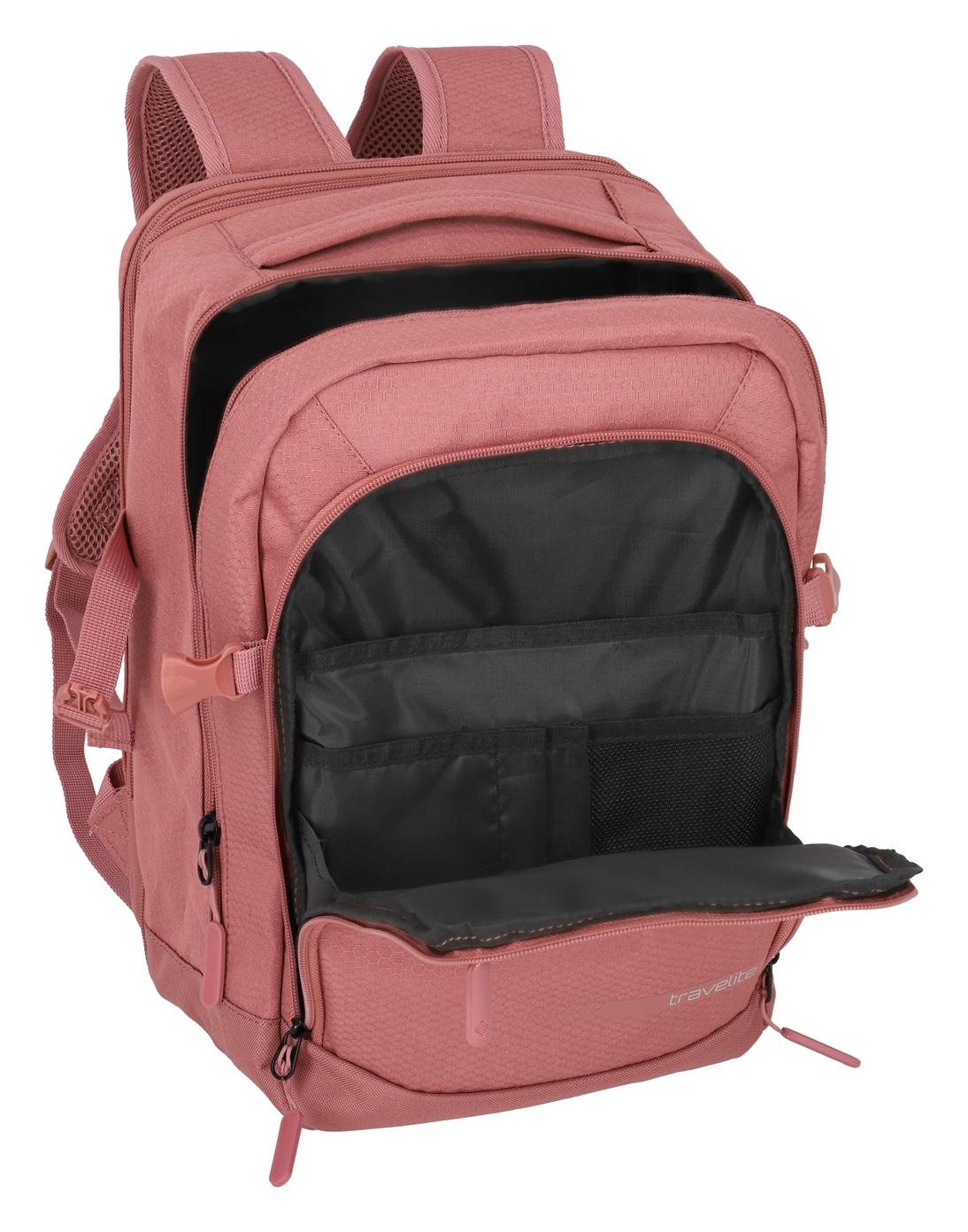 Batoh do letadla 40x20x25 Travelite Kick Off Cabin Backpack Rosé