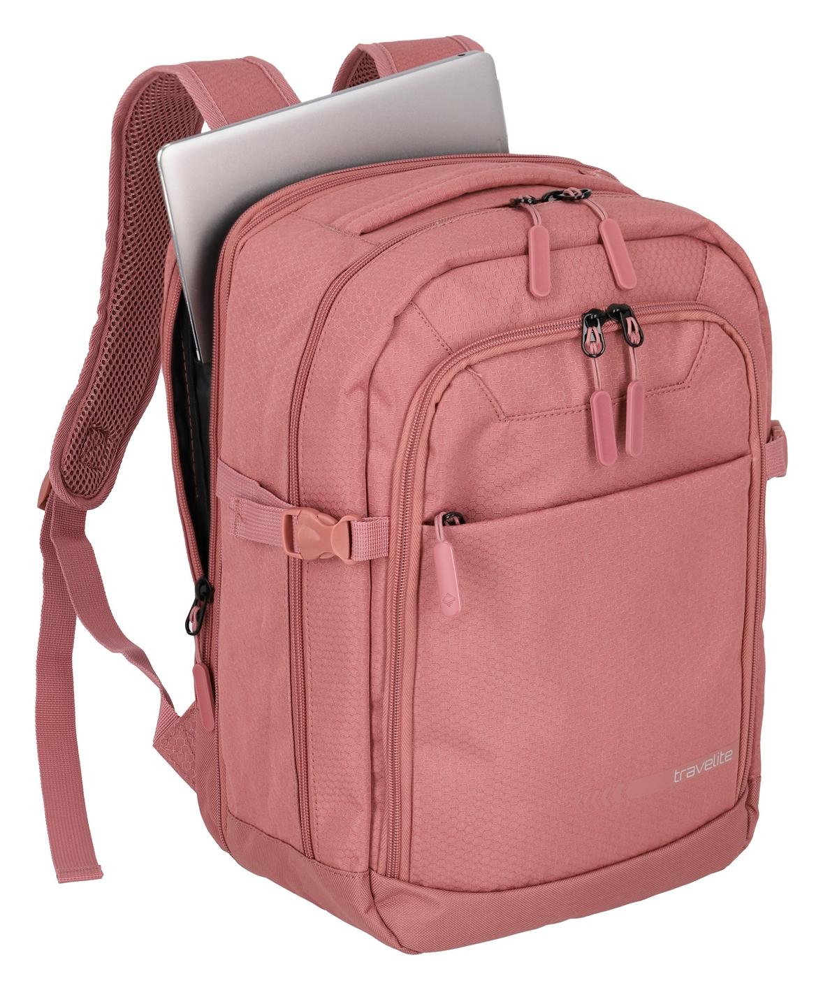 Batoh do letadla 40x20x25 Travelite Kick Off Cabin Backpack Rosé