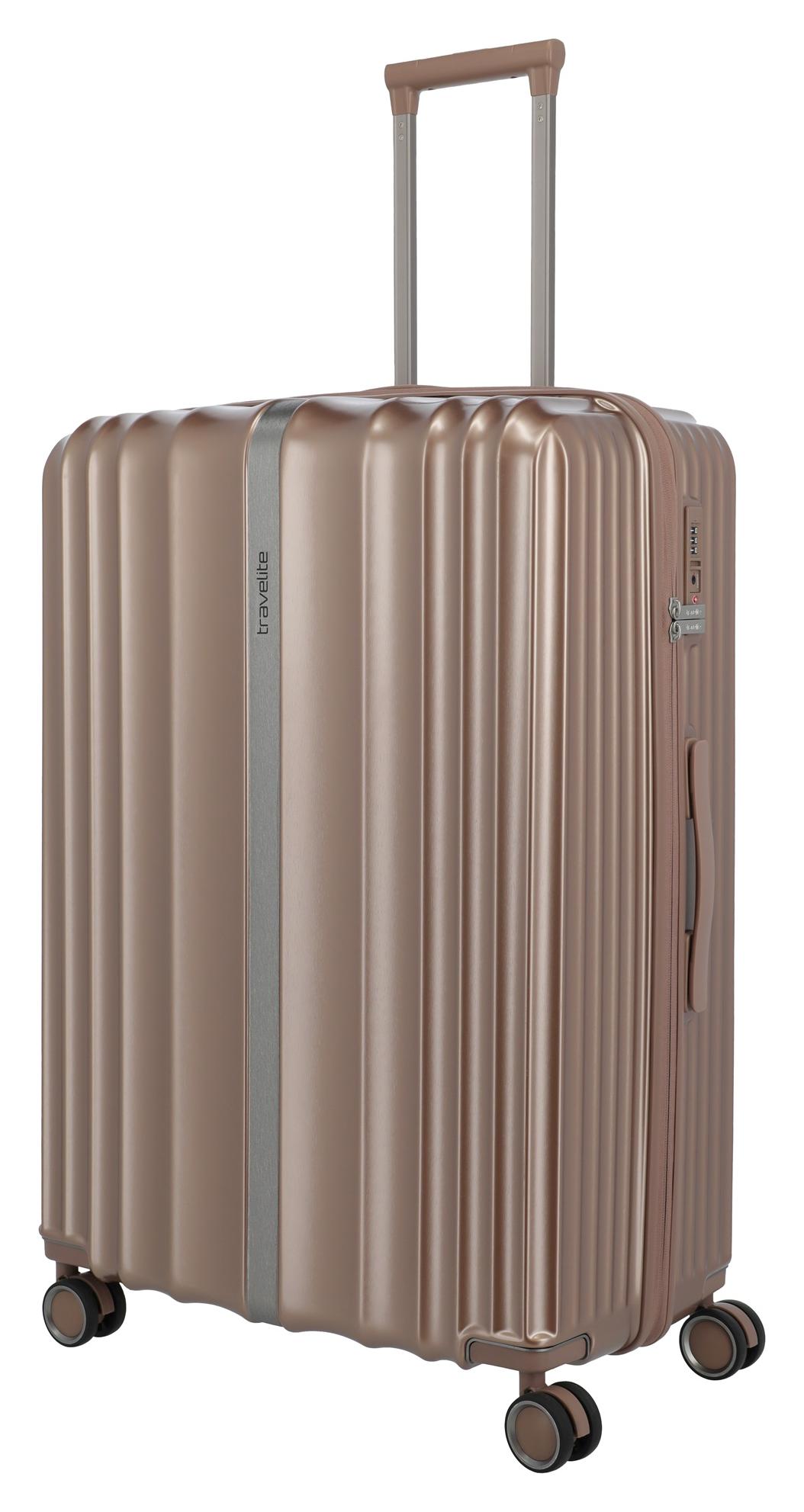 Velký skořepinový kufr na kolečkách Travelite Paros 4w L Cappuccino