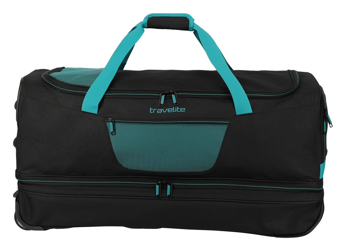 Travelite Basics Wheeled duffle L exp Black/petrol - Image 2