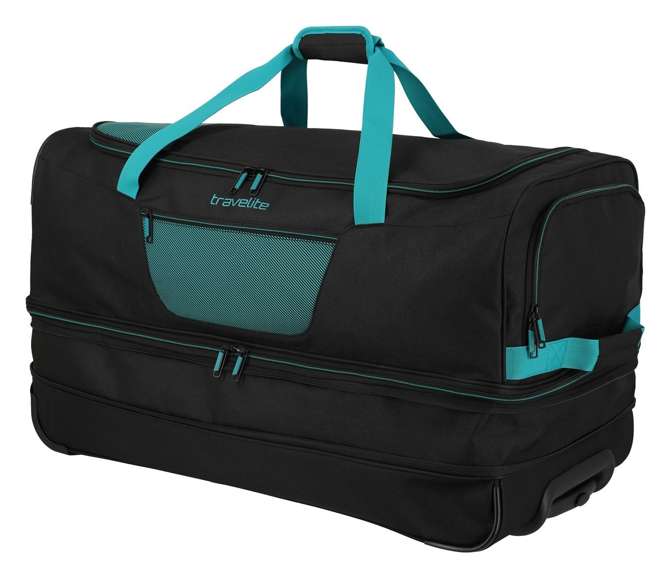 Travelite Basics Wheeled duffle L exp Black/petrol - Image 6