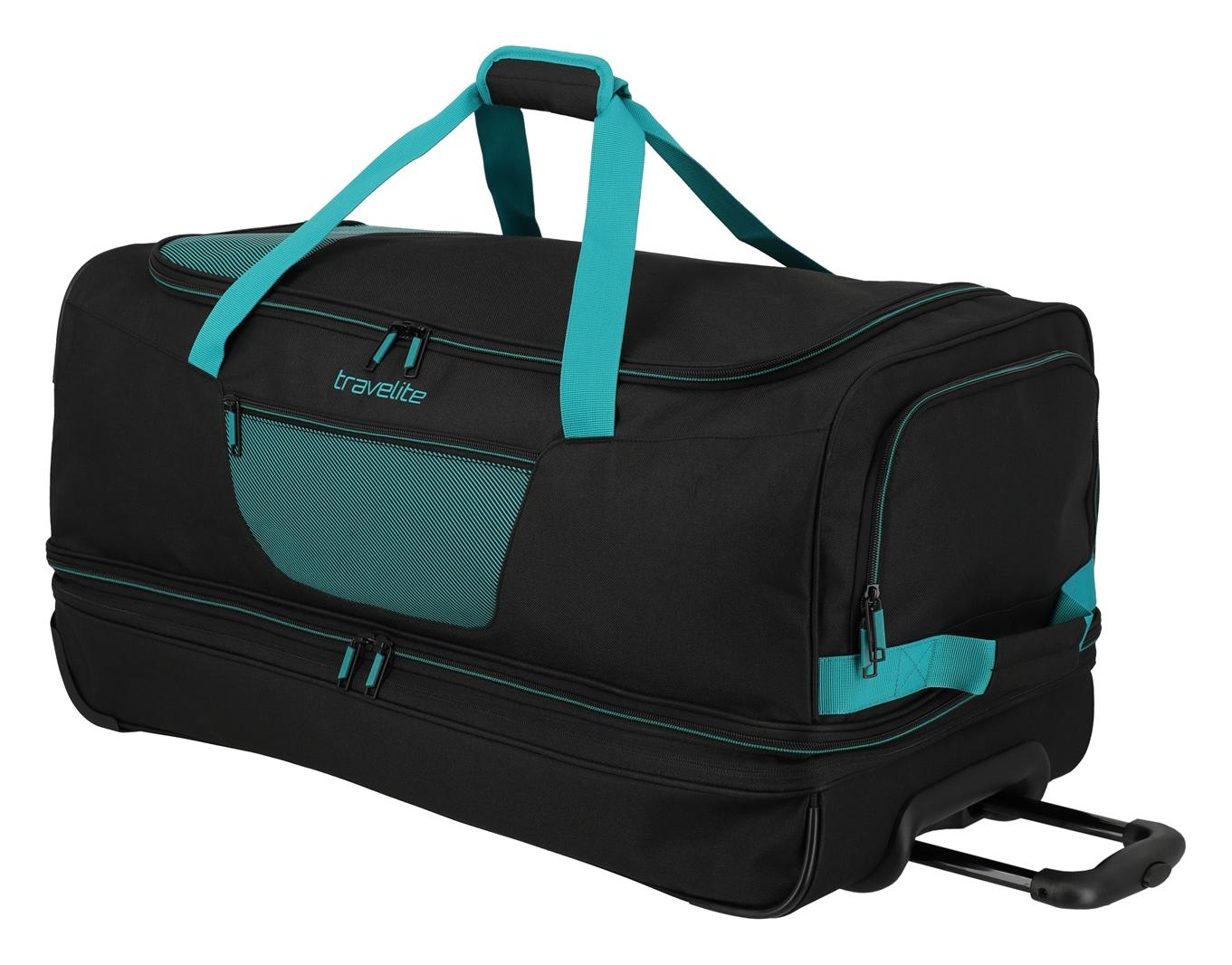 Travelite Basics Wheeled duffle L exp Black/petrol - Image 5