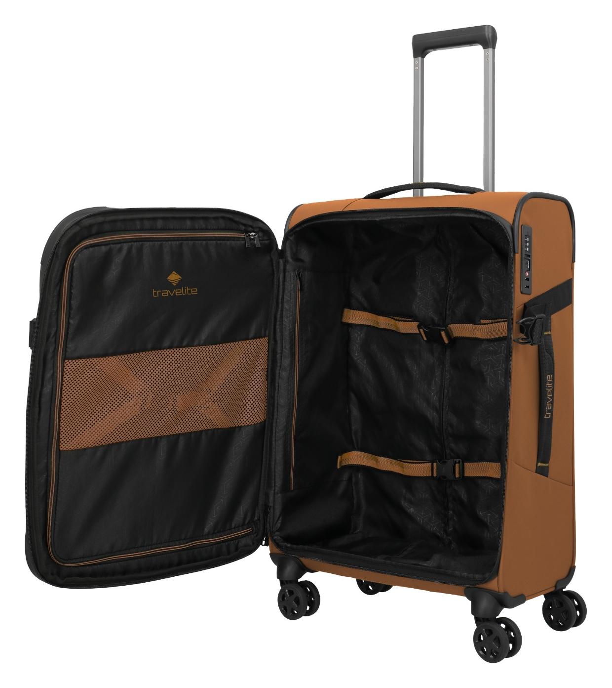 Střední textilní kufr na kolečkách Travelite Briize M Curry