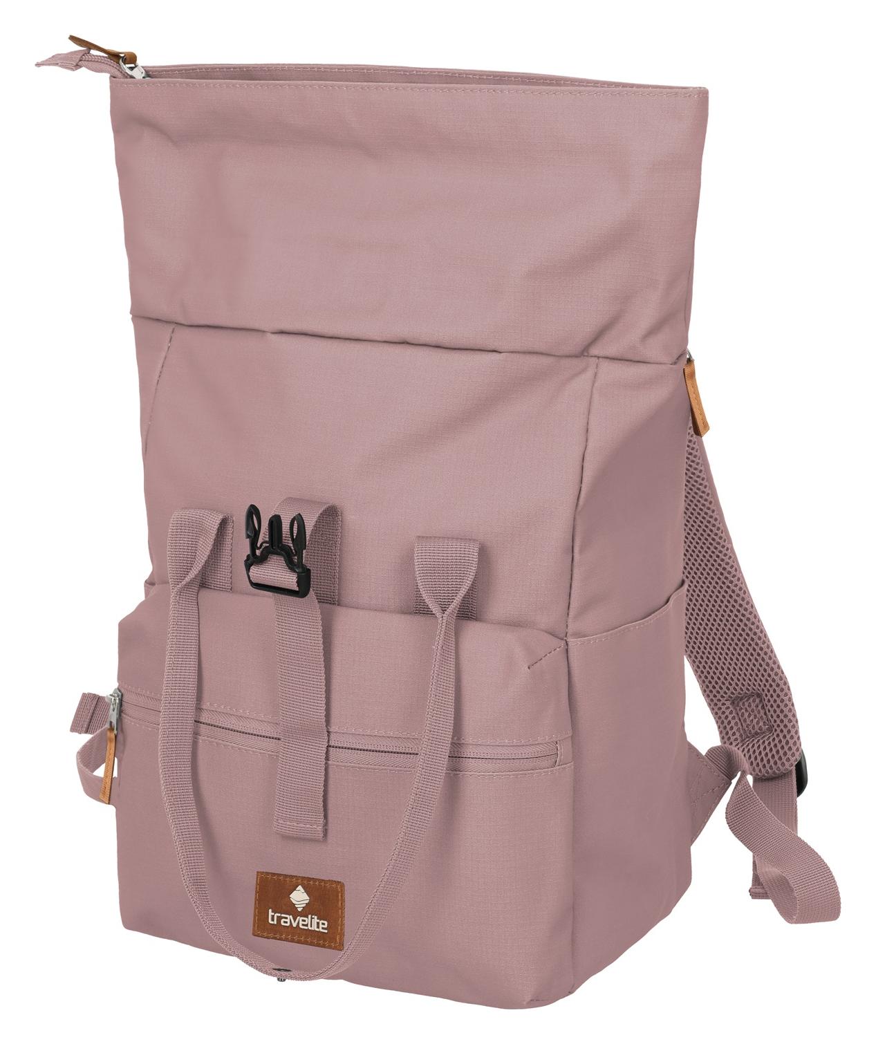 Roll-top batoh Travelite Basics Short Handle Roll-up Smoky rose