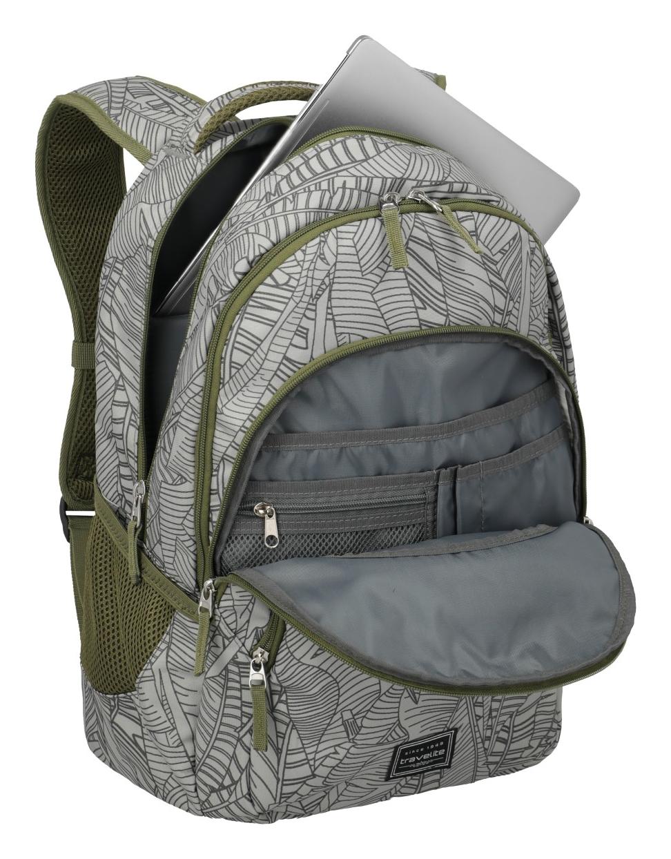 Batoh na notebook Travelite Basics Backpack Print Grey (obrázek 5)