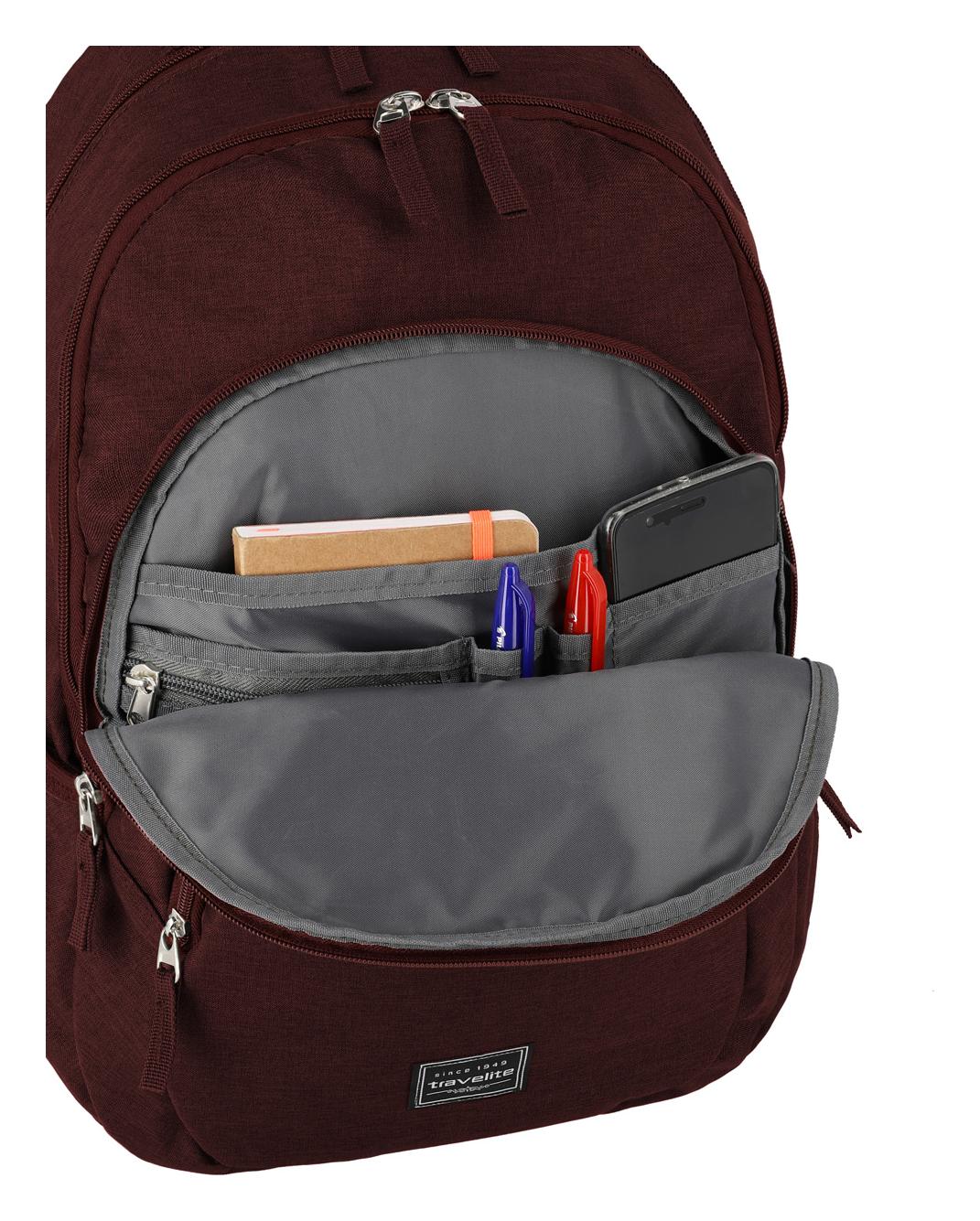 Batoh na notebook Travelite Basics Backpack Melange Bordeaux - Obrázek 5