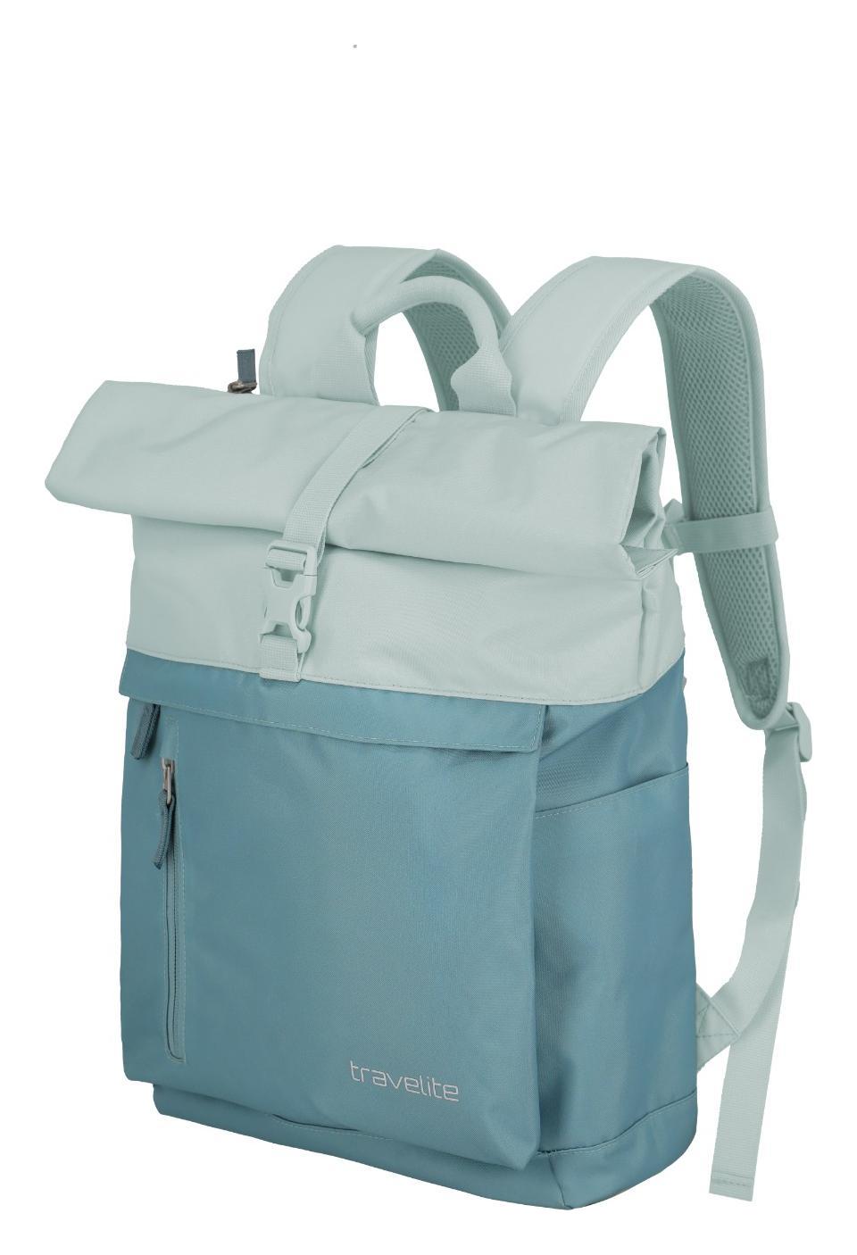Batoh na notebook Travelite Basics Rollup Backpack Ice Blue