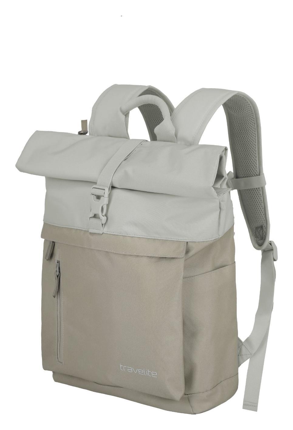 Batoh na notebook Travelite Basics Rollup Backpack Sand/Ivory