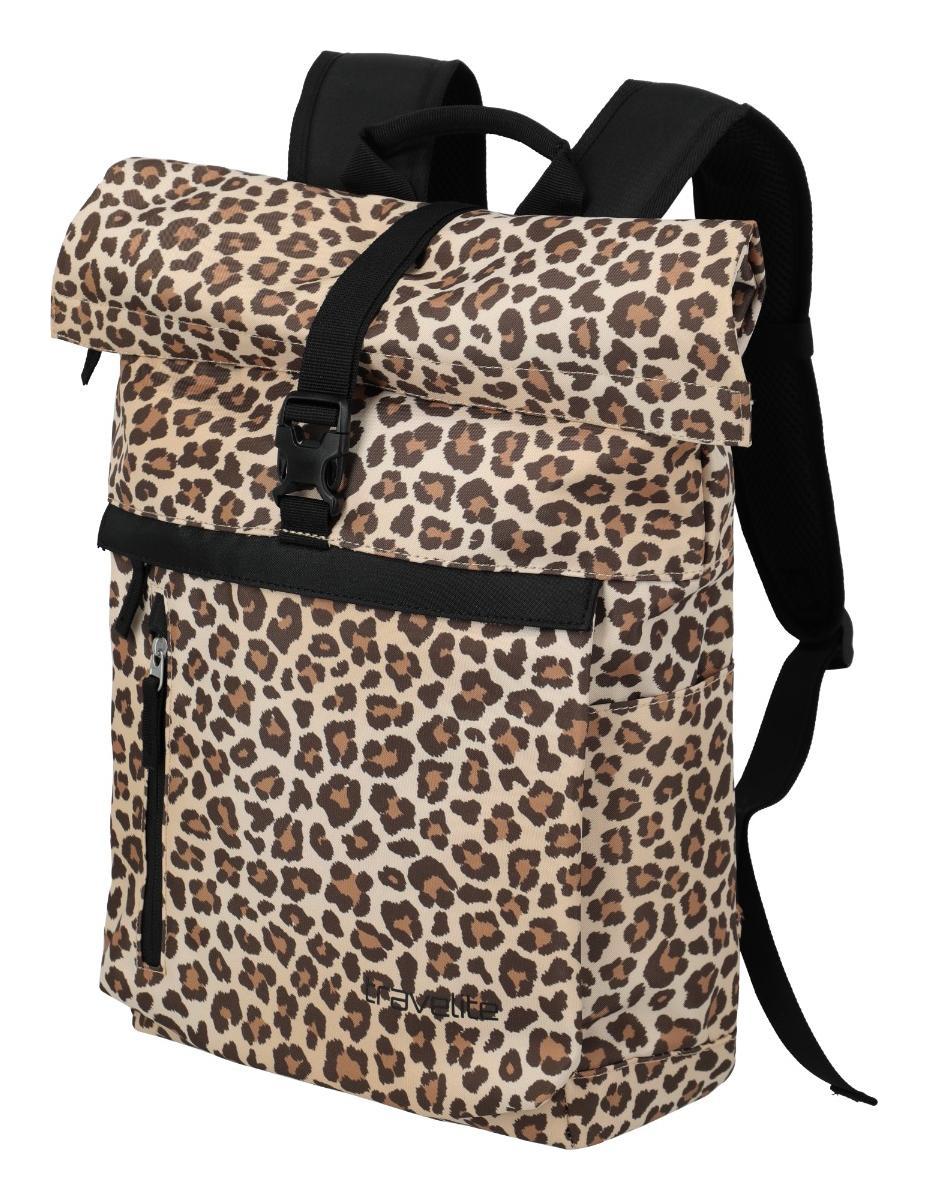 Batoh na notebook Travelite Basics Rollup Backpack Leopard