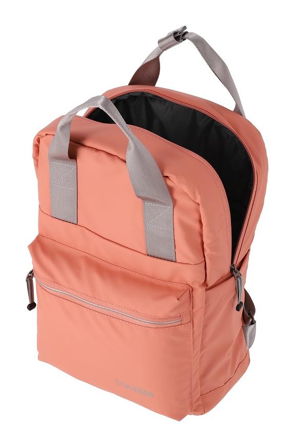 Travelite Basics Canvas Backpack Coral - Image 4