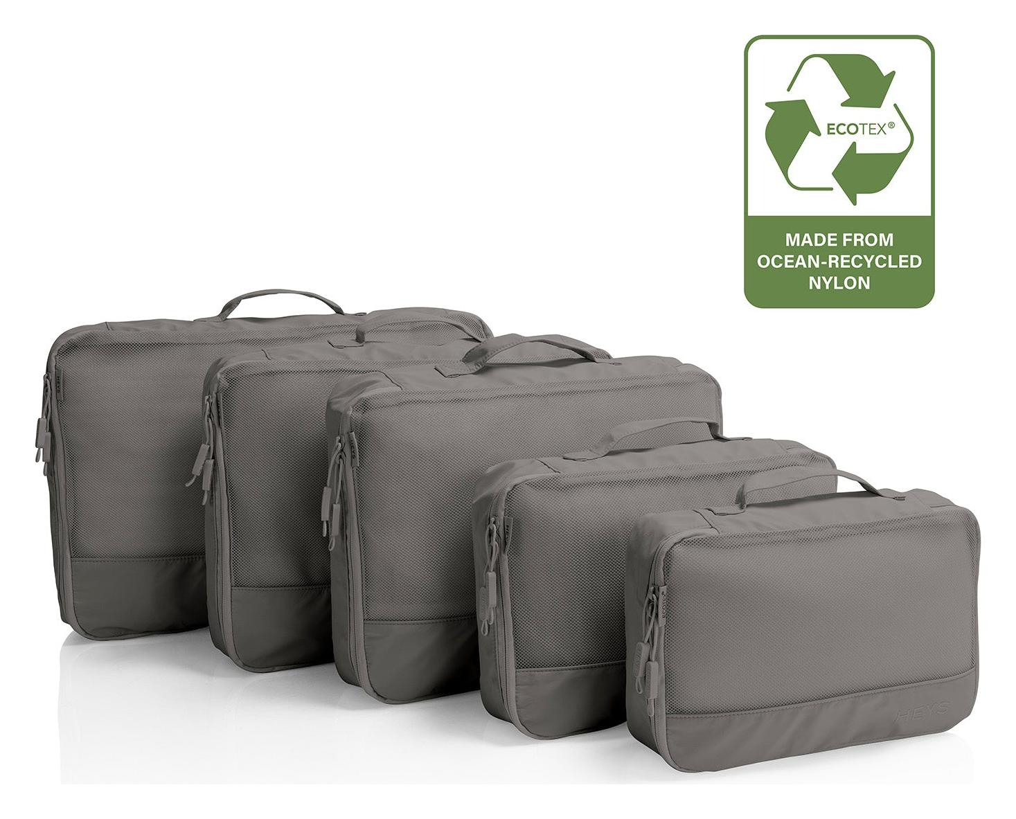 Cestovní organizéry Heys Ecotex Packing Cube 5 Pc Set Grey Stone