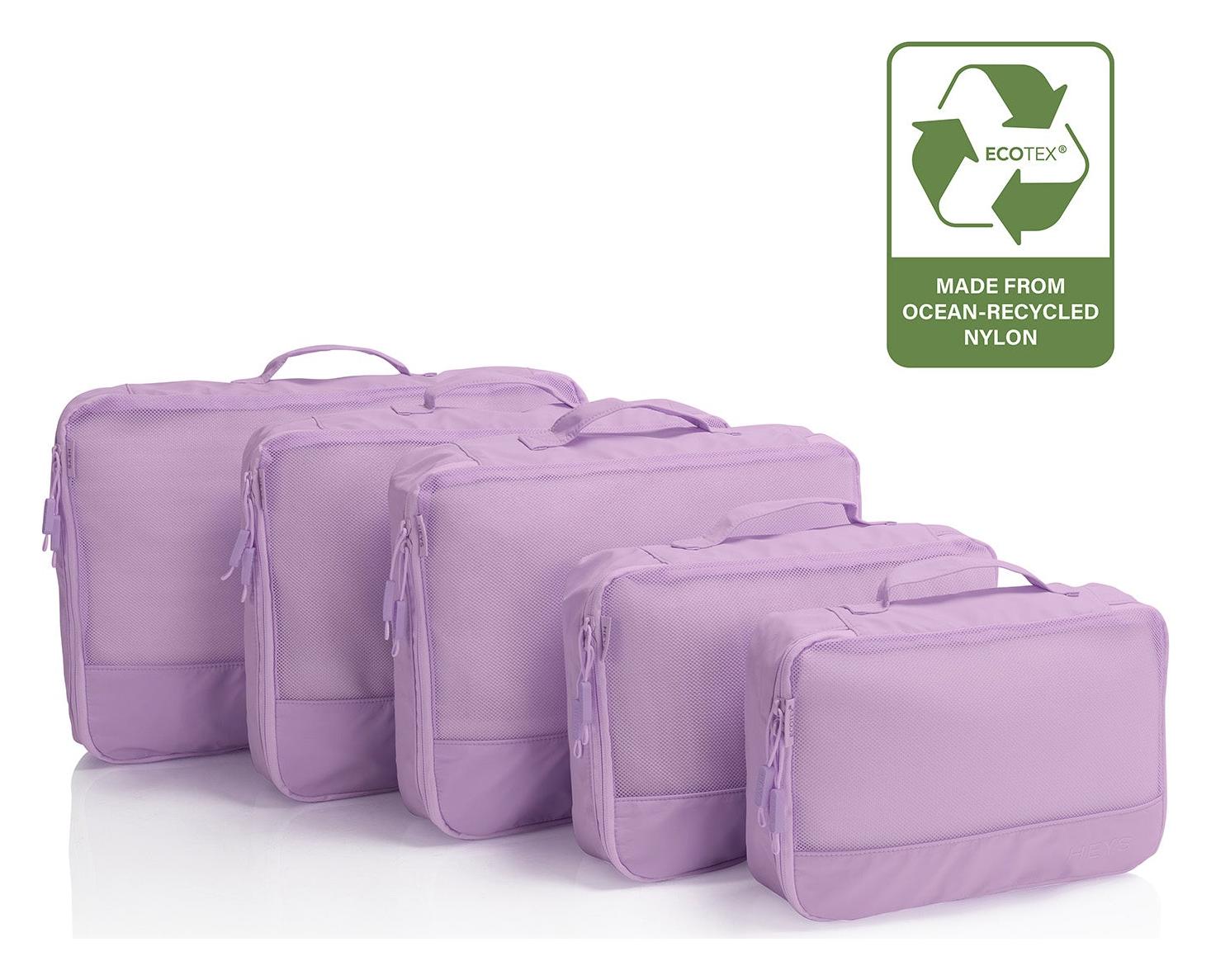 Cestovní organizéry Heys Ecotex Packing Cube 5 Pc Set Lilac Blossom
