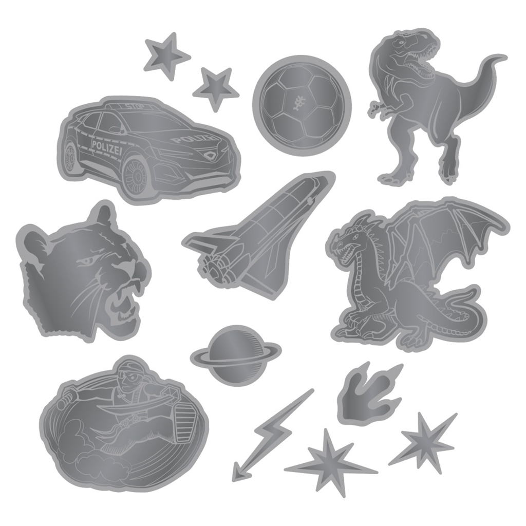 Step by Step Reflective Sticker Set Black