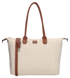 Charm London Buckingham 22521 Dots wit op taupe