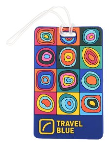 Travel Blue Squares Id Tag