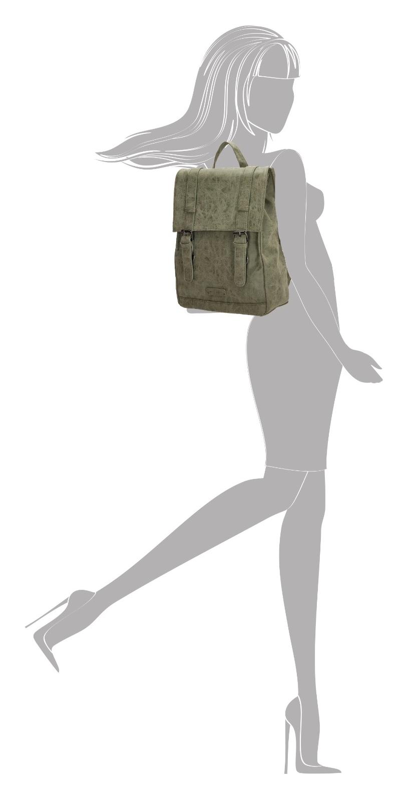 Dámský batoh a kabelka 2v1 Enrico Benetti Amy Backpack 8 l Olive - Obrázek 5