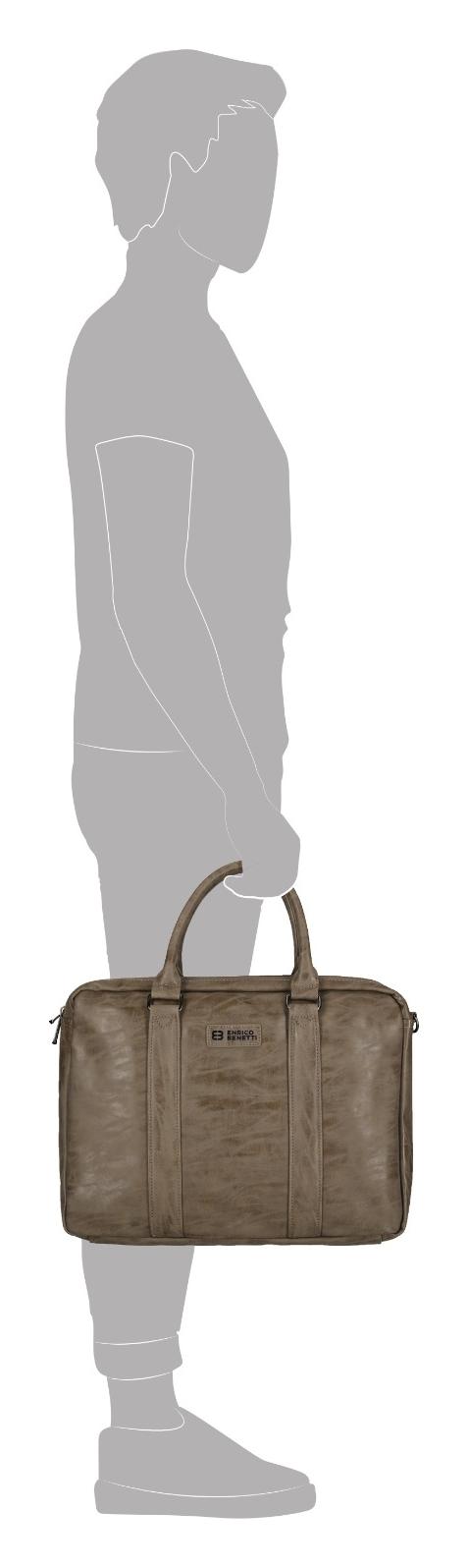 Pánská taška na notebook Enrico Benetti Rotterdam 15" Notebook Bag Medium Taupe (obrázek 6)