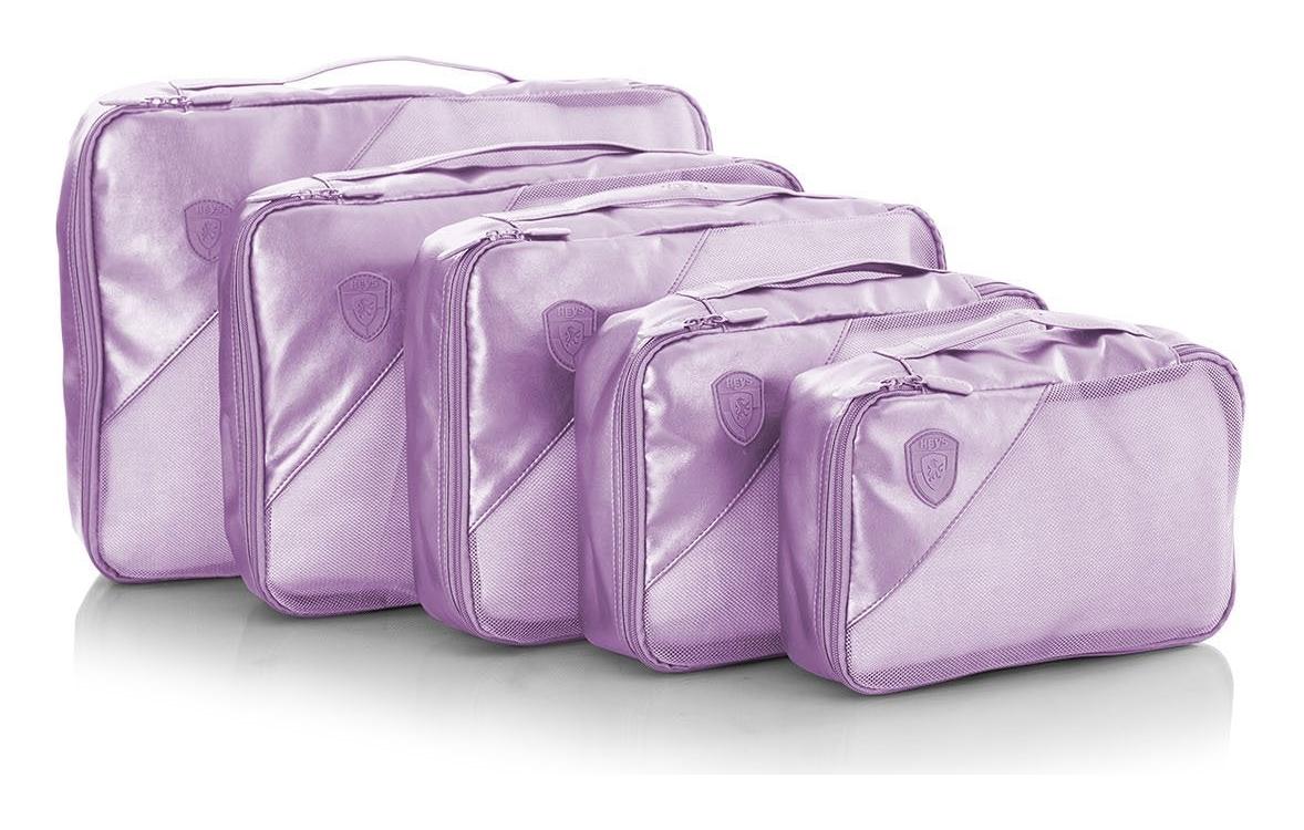 Cestovní organizéry Heys Metallic Packing Cube 5pc Lilac