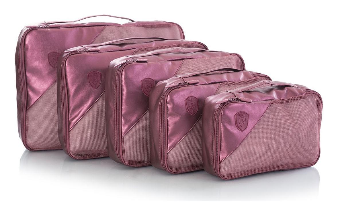 Cestovní organizéry Heys Metallic Packing Cube 5pc Burgundy
