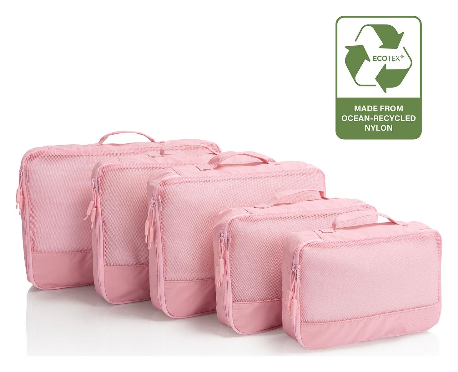 Cestovní organizéry Heys Ecotex Packing Cube 5 Pc Set Pink Sand
