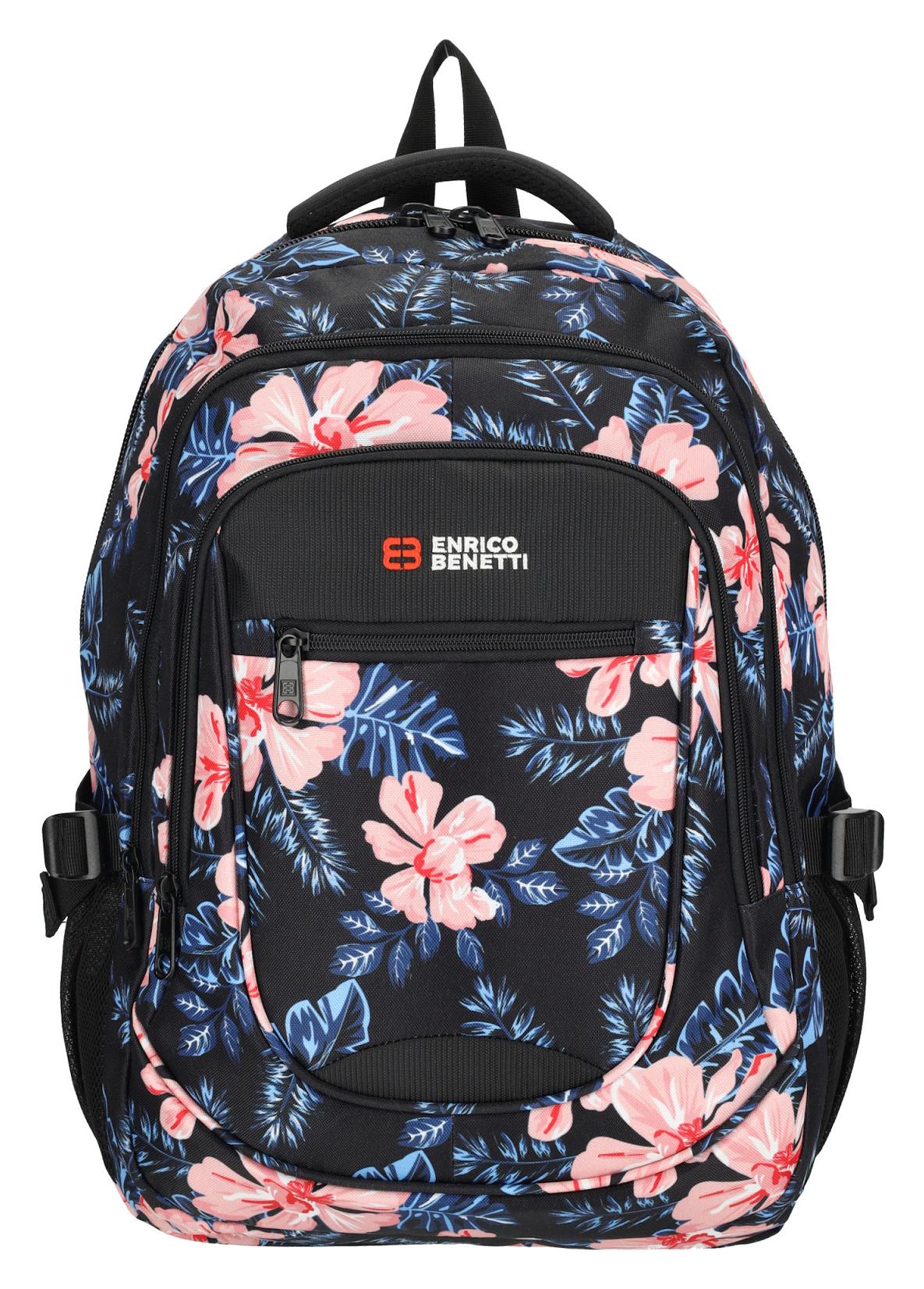 Batoh na notebook Enrico Benetti Santa Cruz 62038 Black Flower