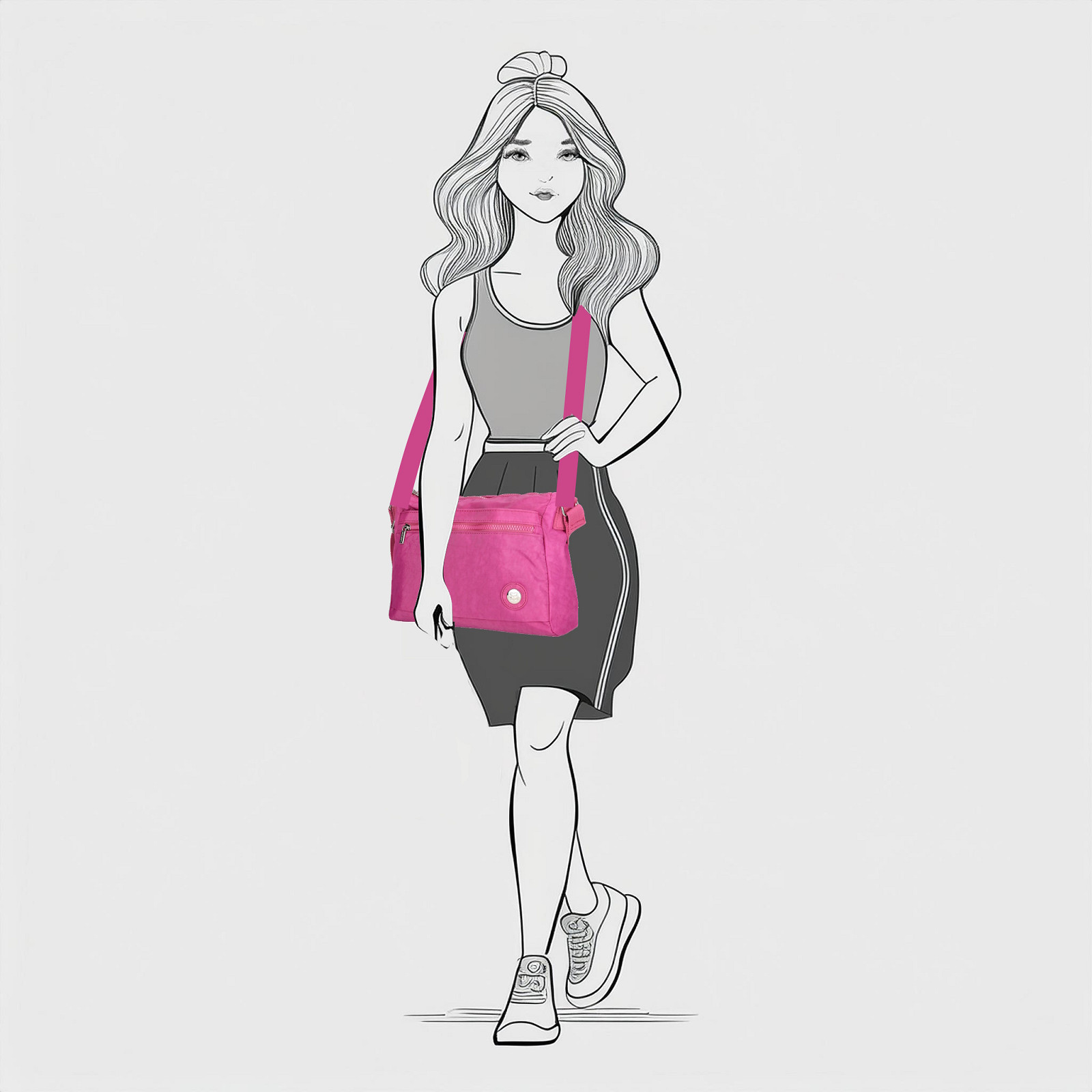 Crossbody taška Enrico Benetti Suzie 66845 Fuchsia