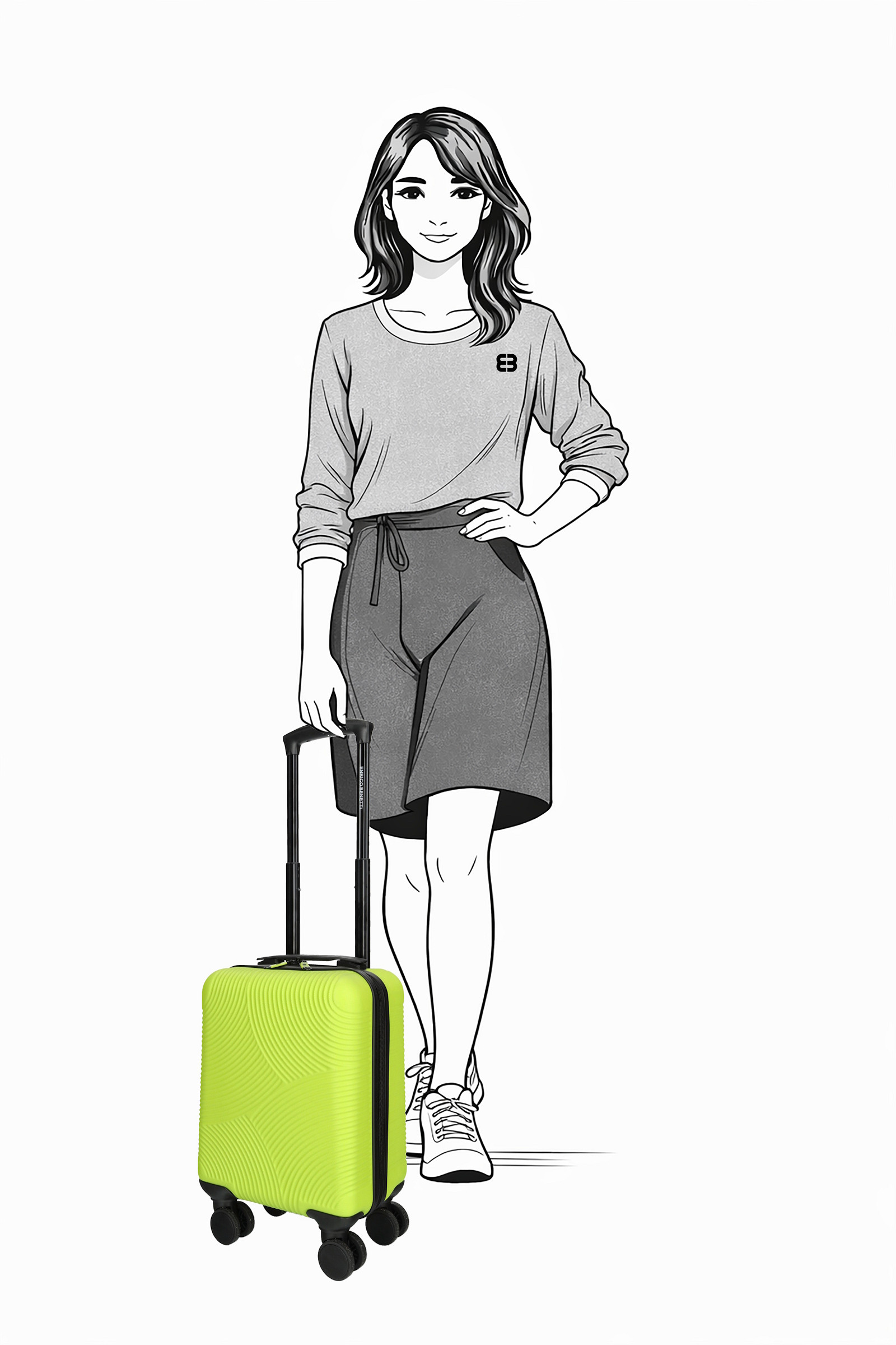 Příruční kufr Enrico Benetti Louisville 39040-40 Lime green