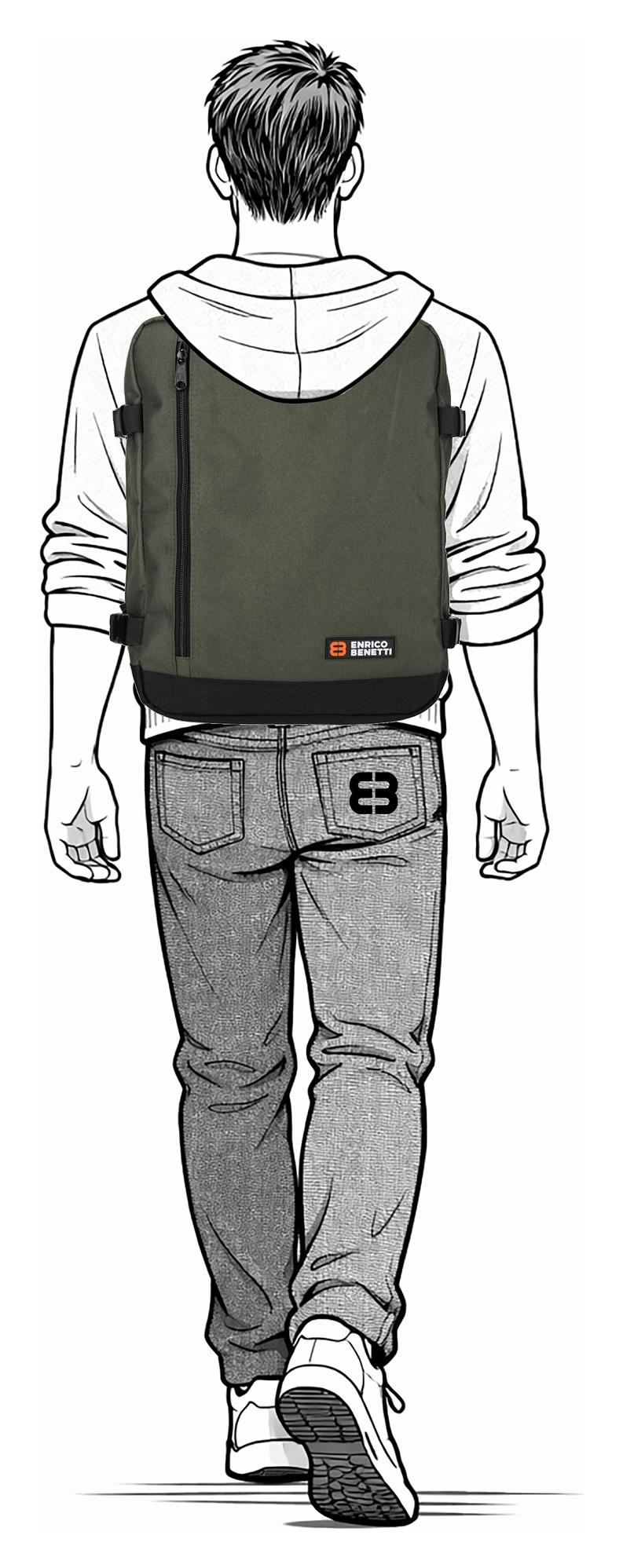 Batoh do letadla 40x30x20 Enrico Benetti Amsterdam 54687 Olive