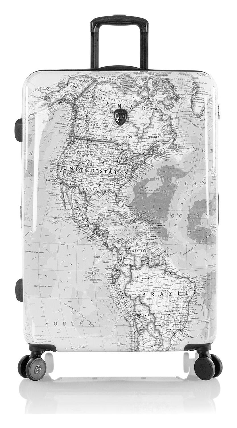 Velký skořepinový kufr na kolečkách Heys Journey 3G L Black/White Map (obrázek 3)