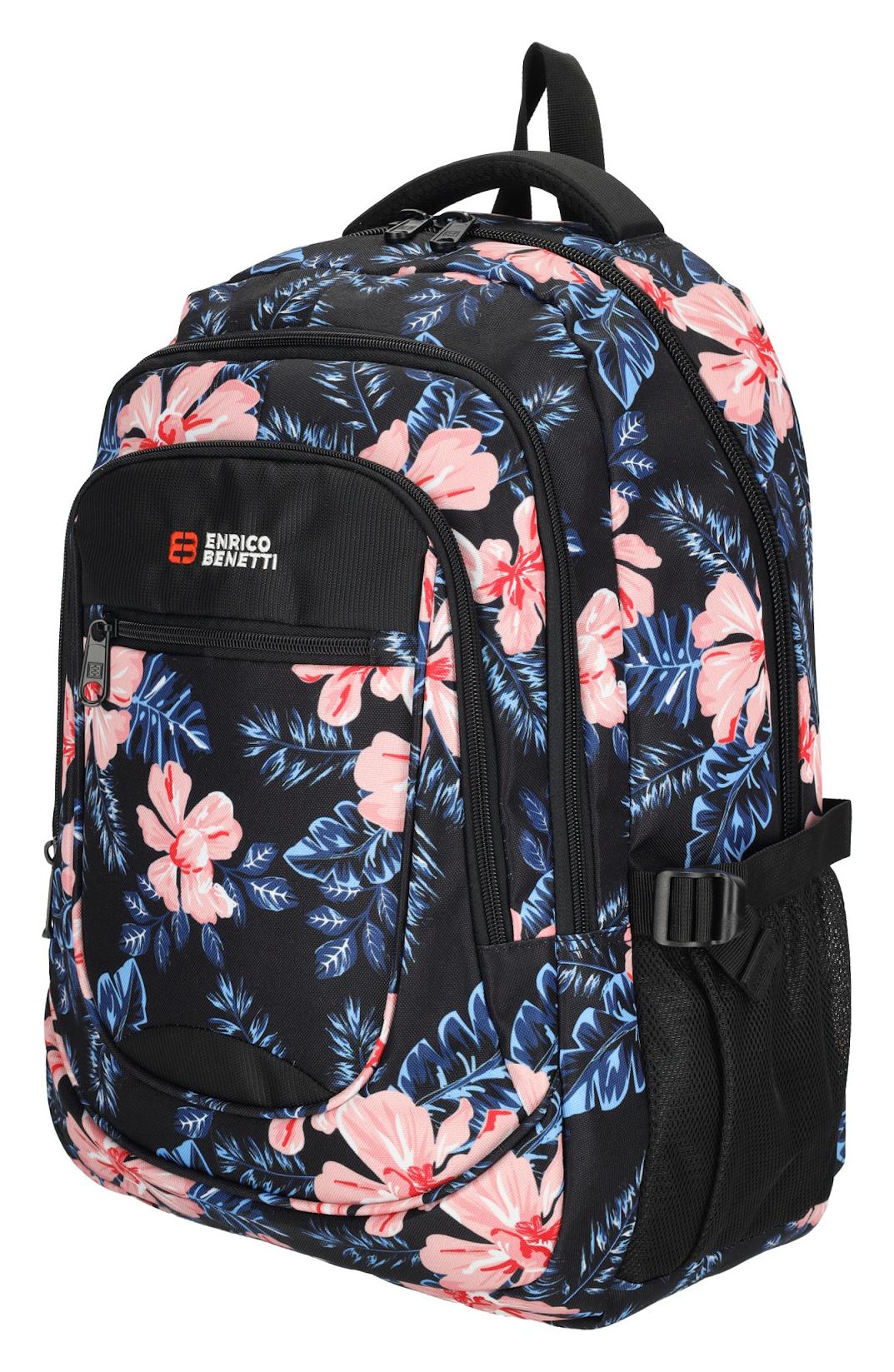 Batoh na notebook Enrico Benetti Santa Cruz 62038 Black Flower (obrázek 3)
