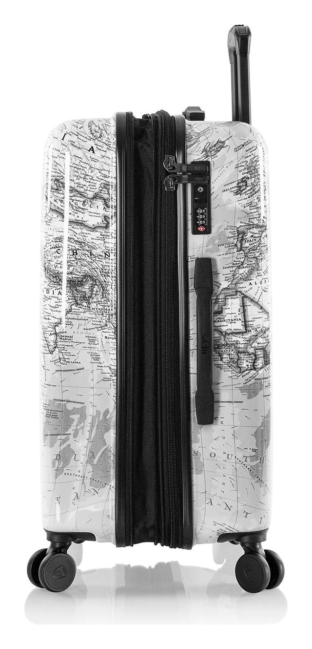 Střední cestovní kufr na kolečkách Heys Journey 3G M Black/White Map (obrázek 6)