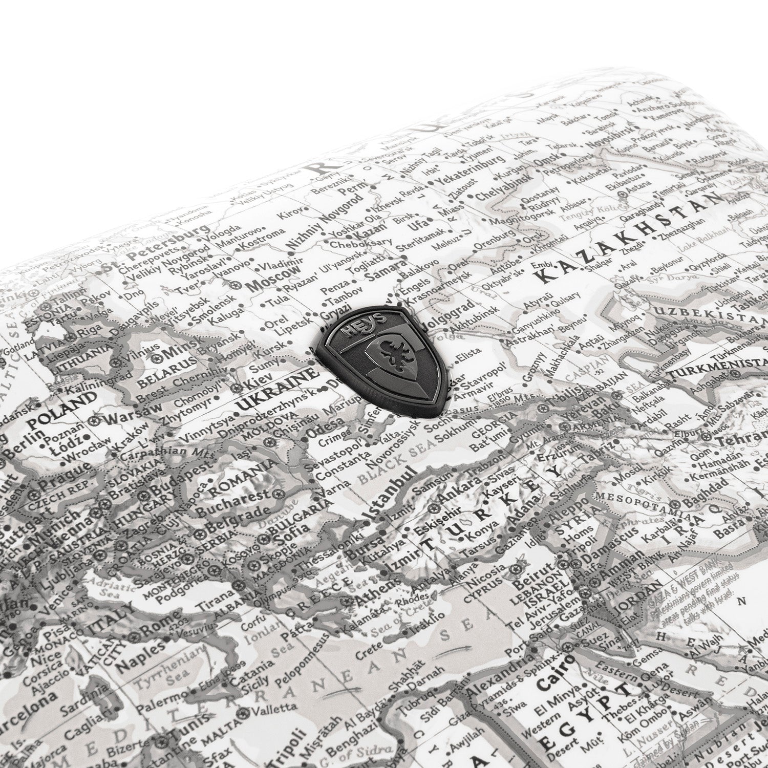 Velký skořepinový kufr na kolečkách Heys Journey 3G L Black/White Map (obrázek 6)