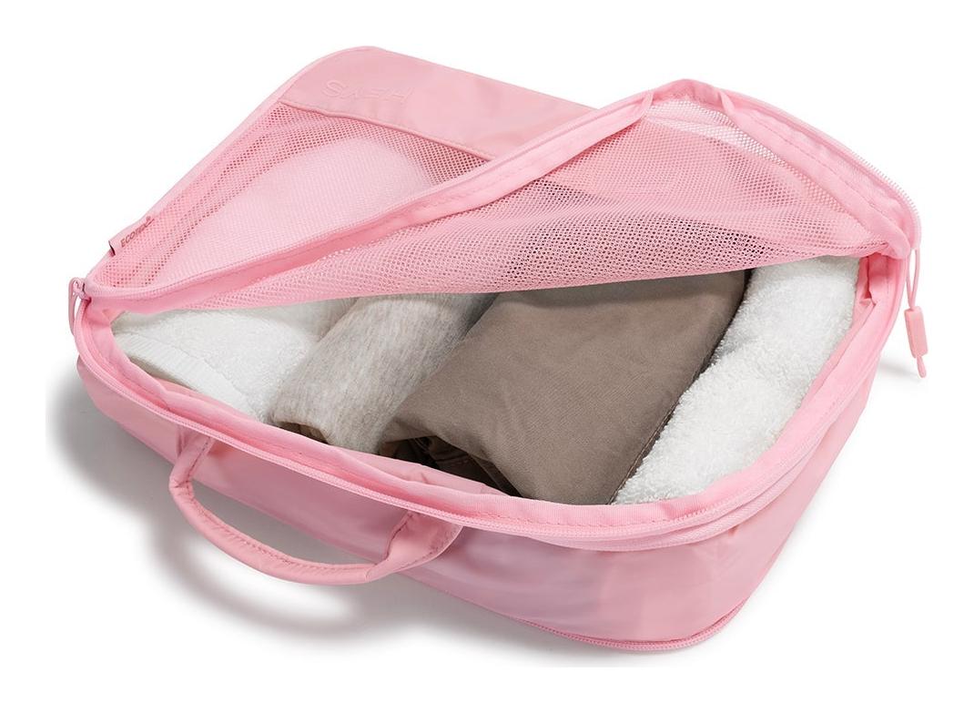 Cestovní organizéry Heys Ecotex Compression Packing Cube 4 Pc Set Pink Sand (obrázek 6)