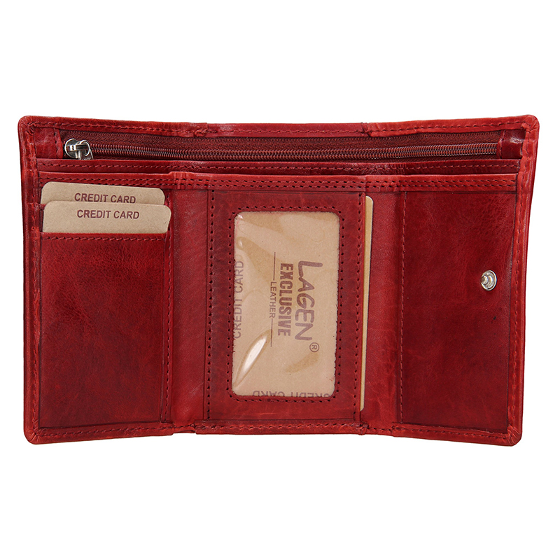 E-shop Lagen Dámská peněženka kožená HT 33/T Červená