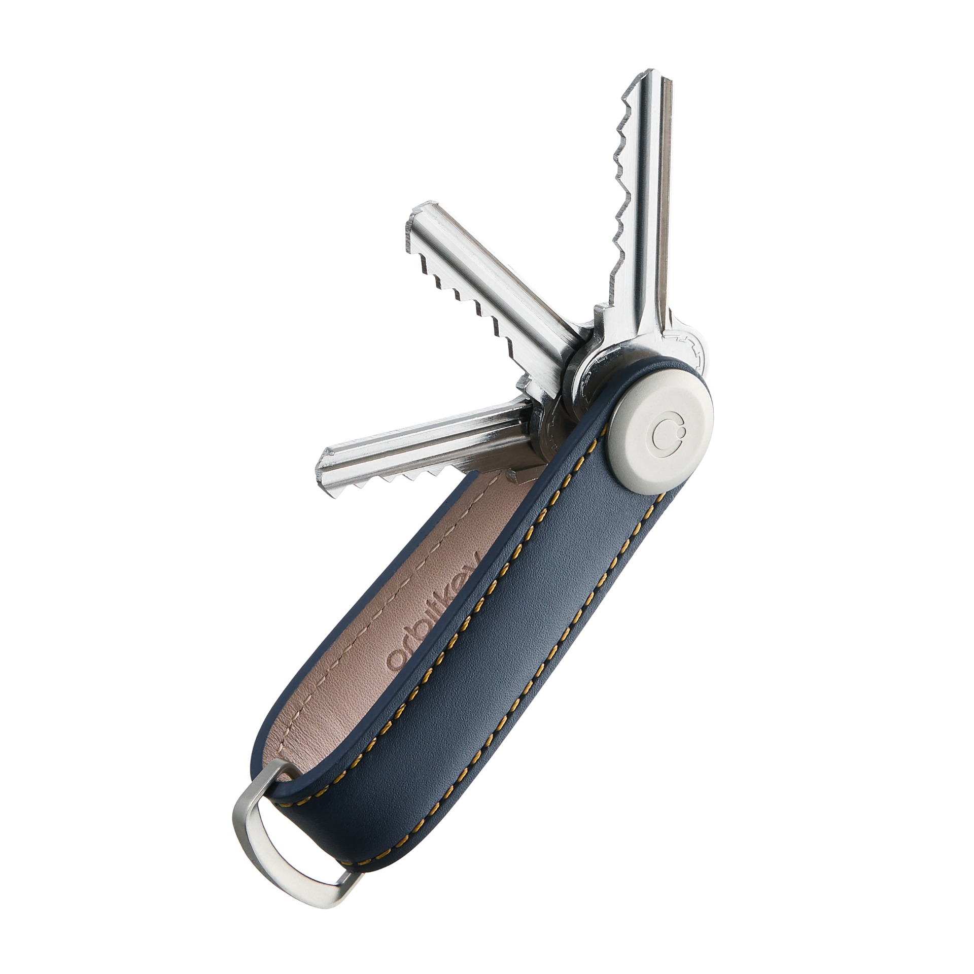 E-shop Orbitkey Leather Navy with Tan Stitching