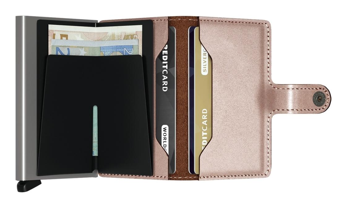 Kožená mini peněženka Secrid Miniwallet Metallic Rose - Obrázek 3