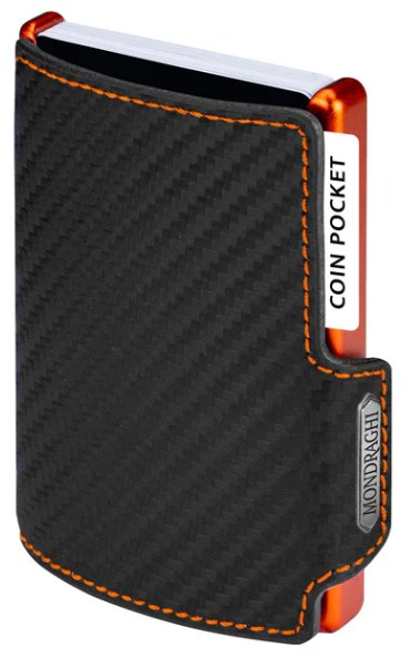 Pánská kožená peněženka Mondraghi Racing Carbon Orange
