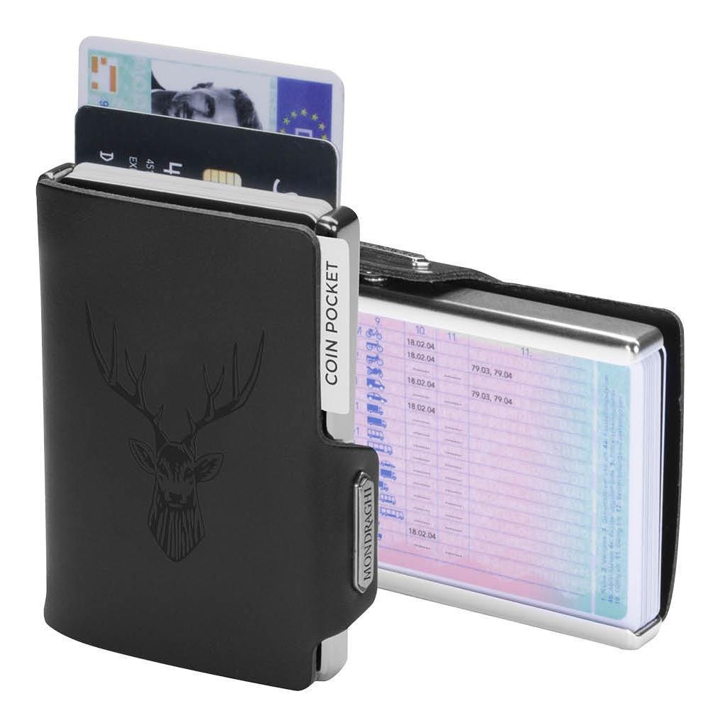 Kožená mini peněženka Mondraghi Silhouette Classic Deer Black