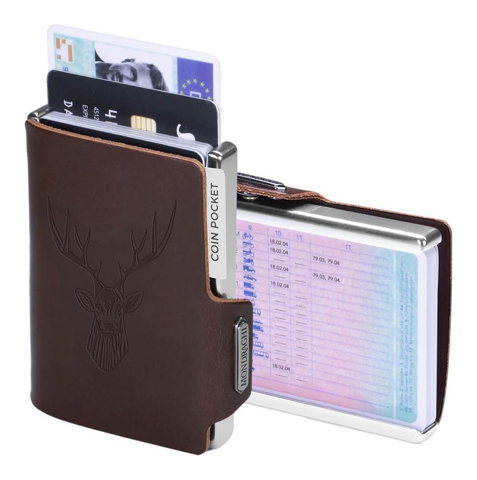 Kožená mini peněženka Mondraghi Silhouette Classic Deer Brown