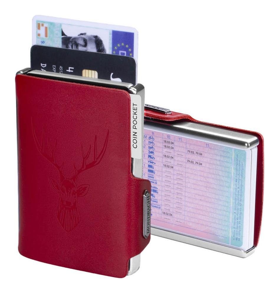 Kožená mini peněženka Mondraghi Silhouette Classic Deer Red