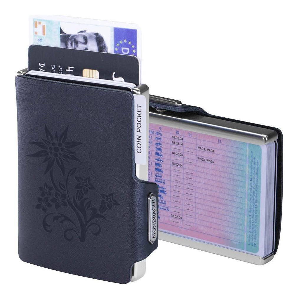 Kožená mini peněženka Mondraghi Silhouette Edelweiss Blue