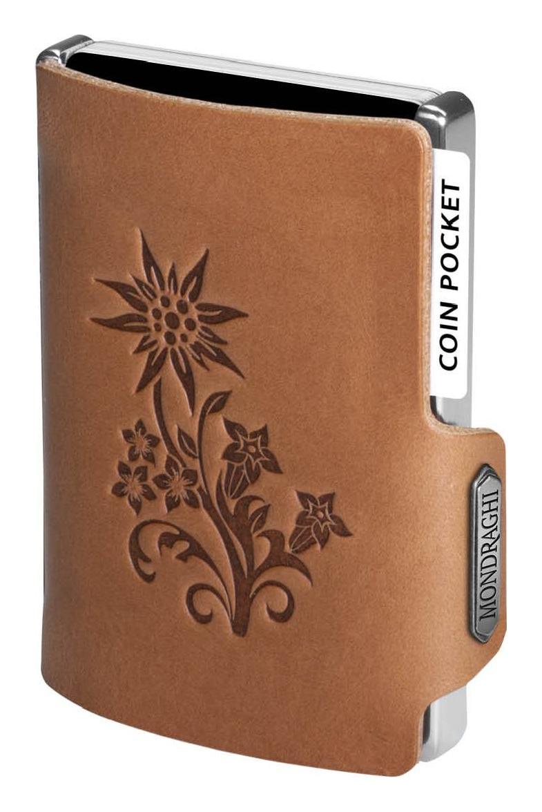 Kožená mini peněženka Mondraghi Silhouette Edelweiss Caramel