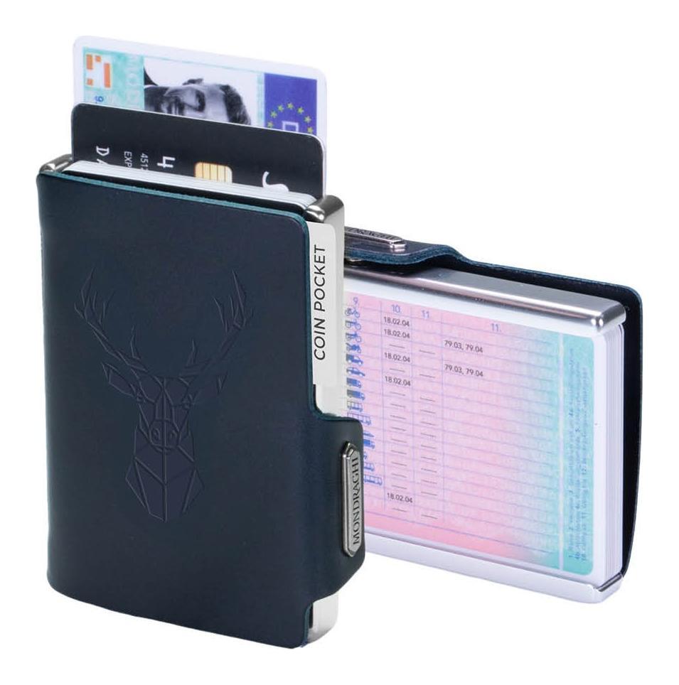 Kožená mini peněženka Mondraghi Silhouette Modern Deer Blue