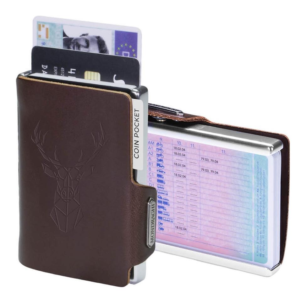 Kožená mini peněženka Mondraghi Silhouette Modern Deer Brown