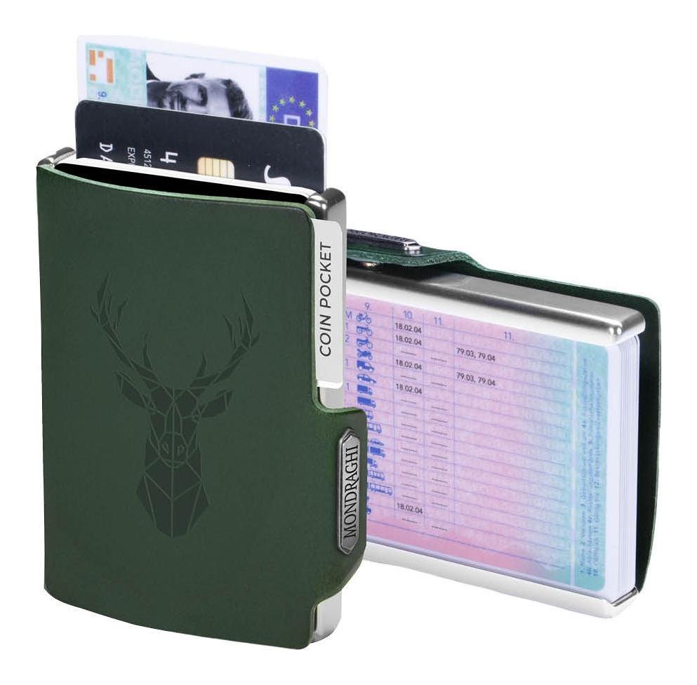 Kožená mini peněženka Mondraghi Silhouette Modern Deer Green