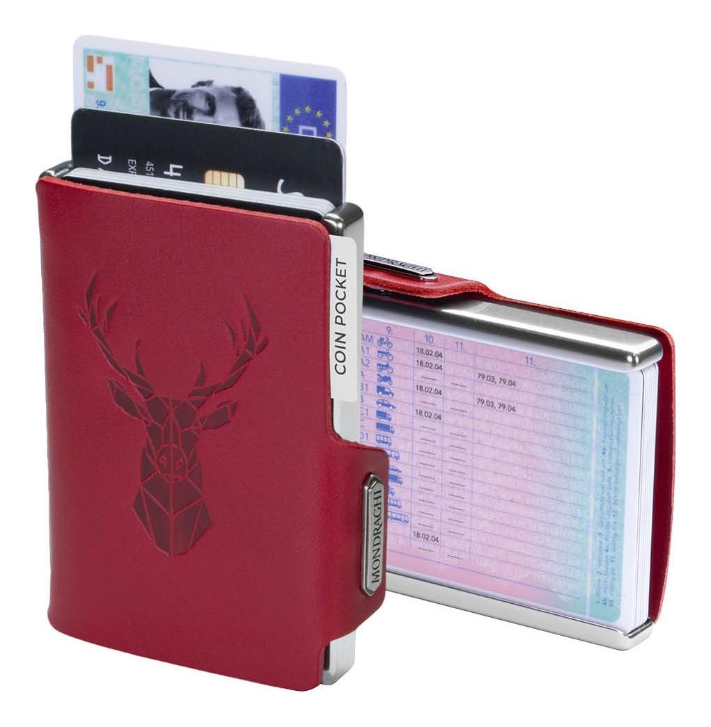 Kožená mini peněženka Mondraghi Silhouette Modern Deer Red