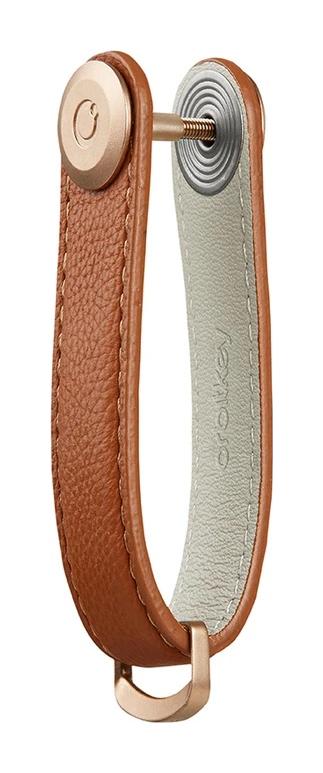 Orbitkey Pebbled Leather Key Organiser Amber - Image 3