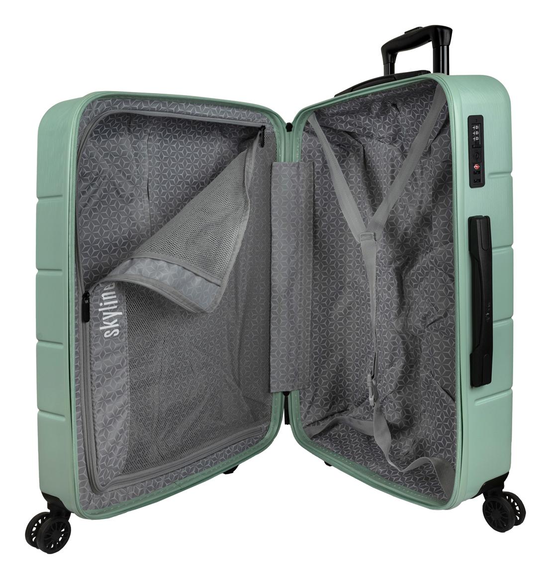 Střední skořepinový kufr Skyline Goomera 4w M Green - Obrázek 5